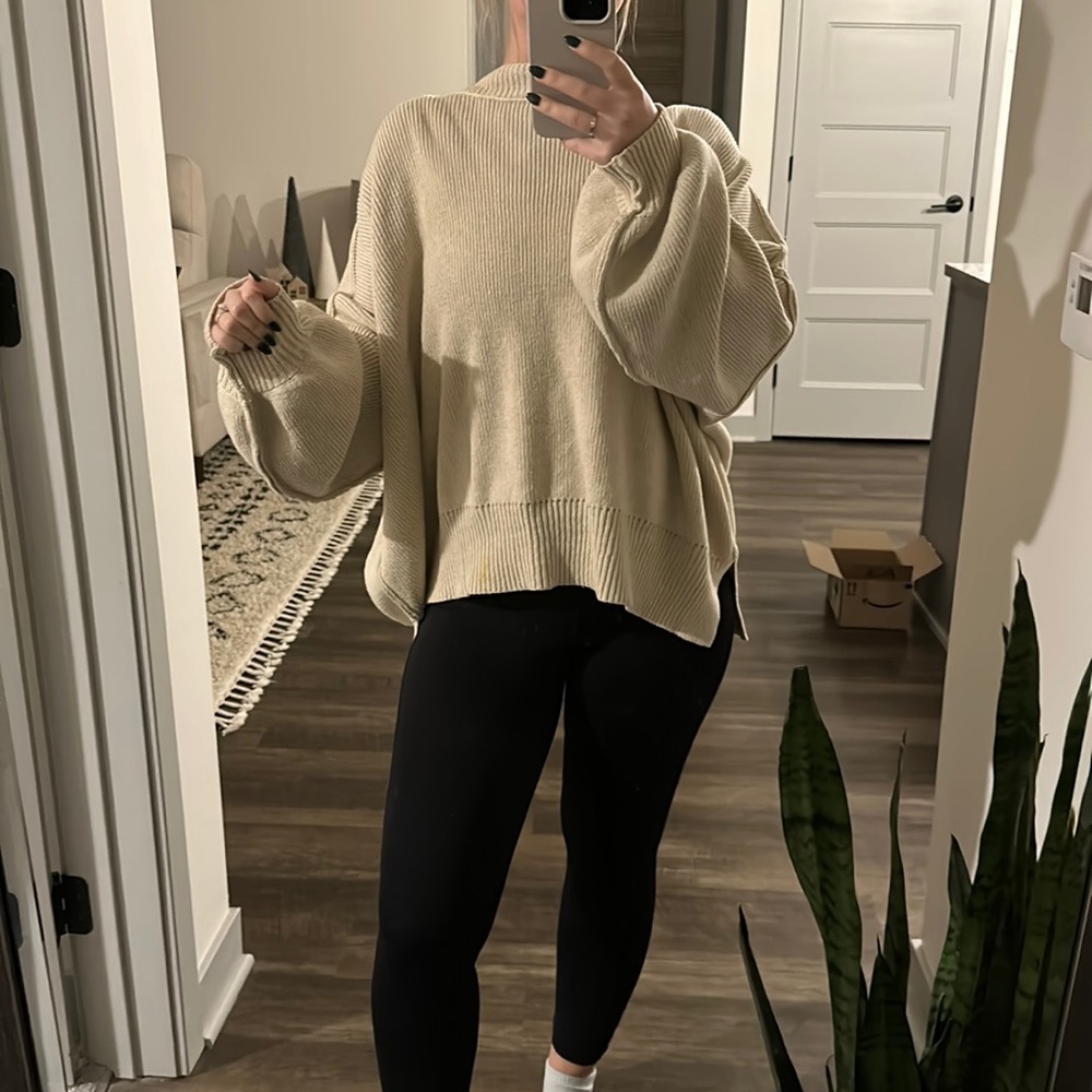 Grey bandit balloon sleeve sweater